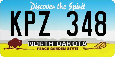 ND license plate KPZ348