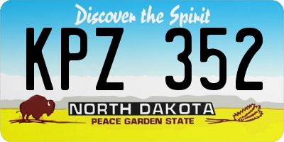 ND license plate KPZ352