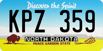 ND license plate KPZ359
