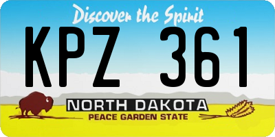 ND license plate KPZ361