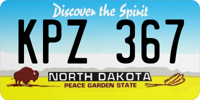 ND license plate KPZ367
