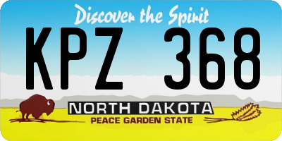 ND license plate KPZ368