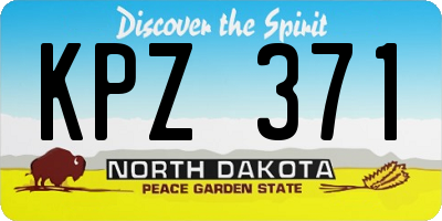 ND license plate KPZ371