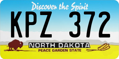 ND license plate KPZ372