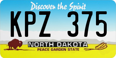 ND license plate KPZ375