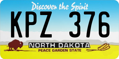 ND license plate KPZ376