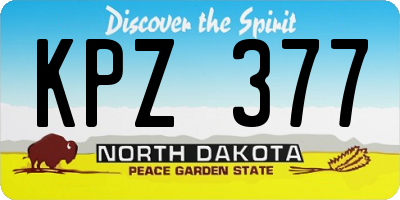 ND license plate KPZ377