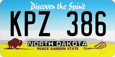 ND license plate KPZ386