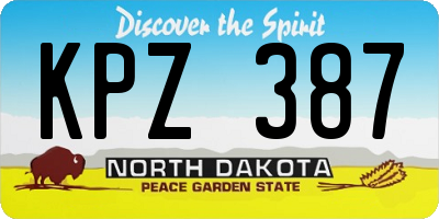 ND license plate KPZ387