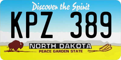 ND license plate KPZ389