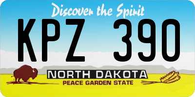 ND license plate KPZ390