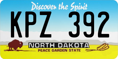 ND license plate KPZ392