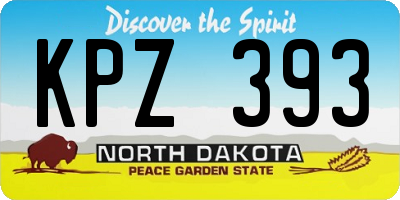 ND license plate KPZ393