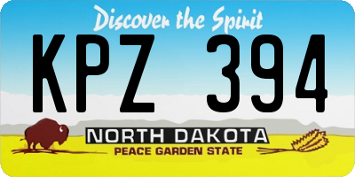 ND license plate KPZ394