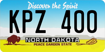 ND license plate KPZ400