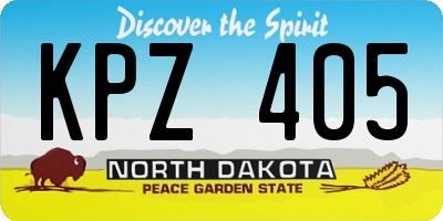 ND license plate KPZ405