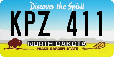 ND license plate KPZ411