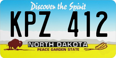 ND license plate KPZ412