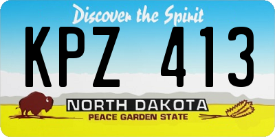 ND license plate KPZ413