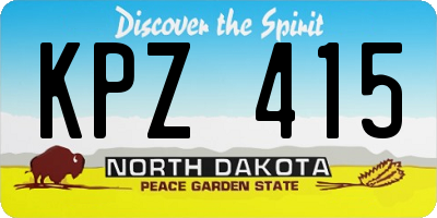 ND license plate KPZ415