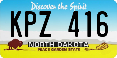 ND license plate KPZ416