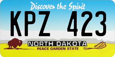 ND license plate KPZ423