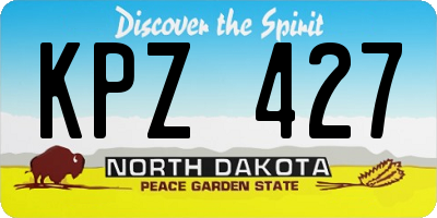 ND license plate KPZ427