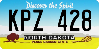 ND license plate KPZ428