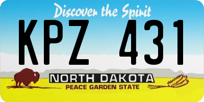 ND license plate KPZ431