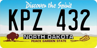 ND license plate KPZ432