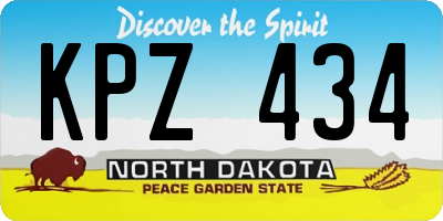 ND license plate KPZ434