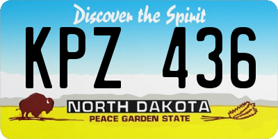 ND license plate KPZ436