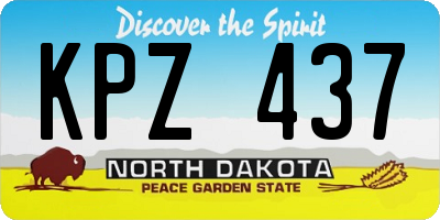 ND license plate KPZ437