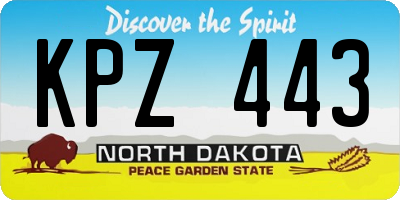 ND license plate KPZ443