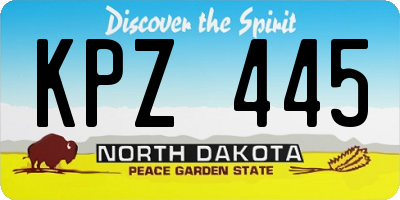 ND license plate KPZ445