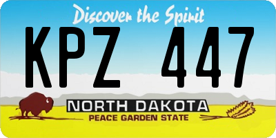 ND license plate KPZ447