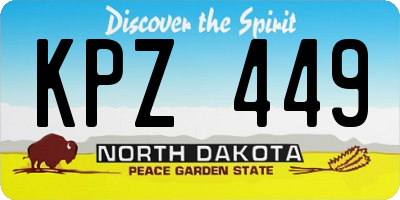 ND license plate KPZ449