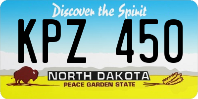 ND license plate KPZ450