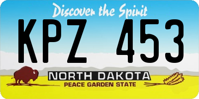 ND license plate KPZ453