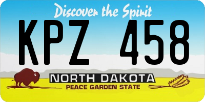 ND license plate KPZ458