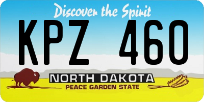ND license plate KPZ460
