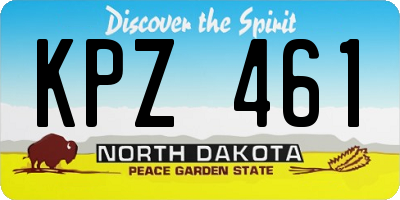 ND license plate KPZ461