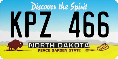 ND license plate KPZ466