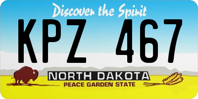 ND license plate KPZ467