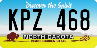 ND license plate KPZ468