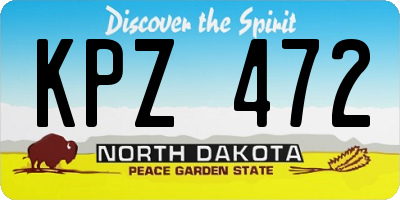 ND license plate KPZ472