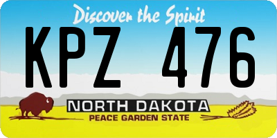 ND license plate KPZ476