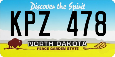 ND license plate KPZ478