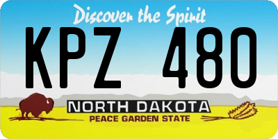 ND license plate KPZ480