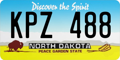 ND license plate KPZ488